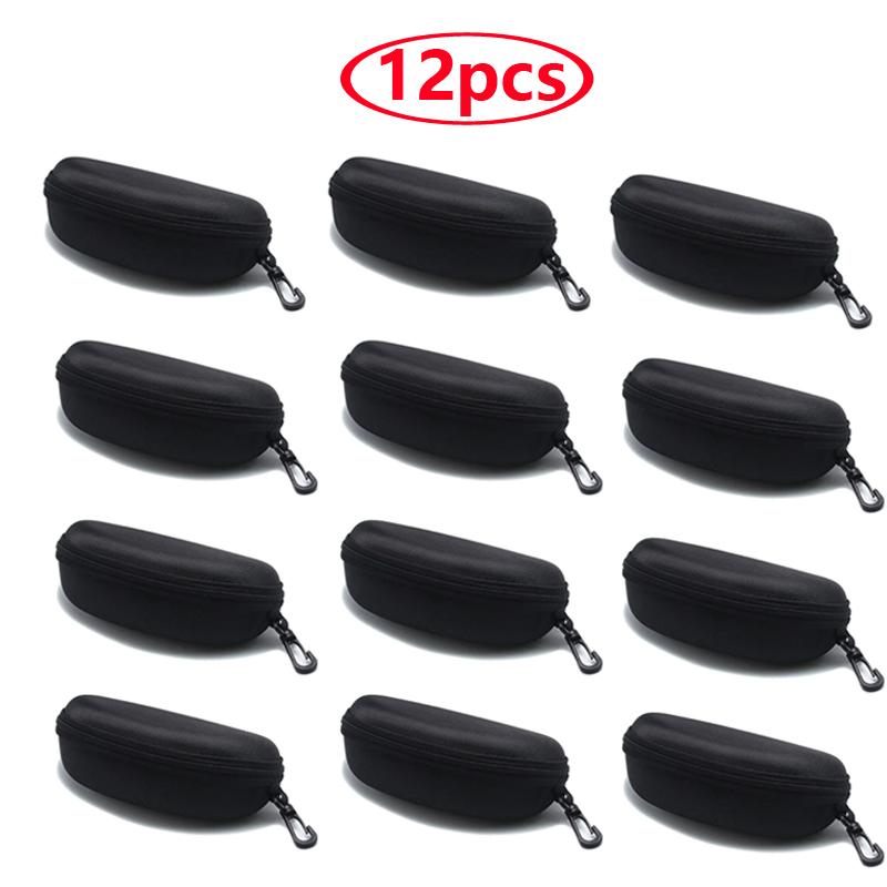 

12Pack Portable Zipper Carabiner Sunglasses Protector Box Hard Eye Glasses Case Glasses Case Eyewear Accessories With Hook