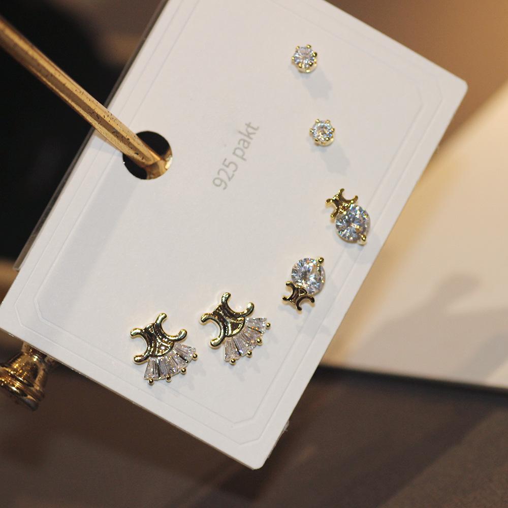 

Серьги-гвоздики из золота S925 с ракушками - набор из 3 пар