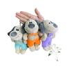 Cute Plush Dog Keychain Soft Short Pile Plush Toy With Colorful Chains For Kids