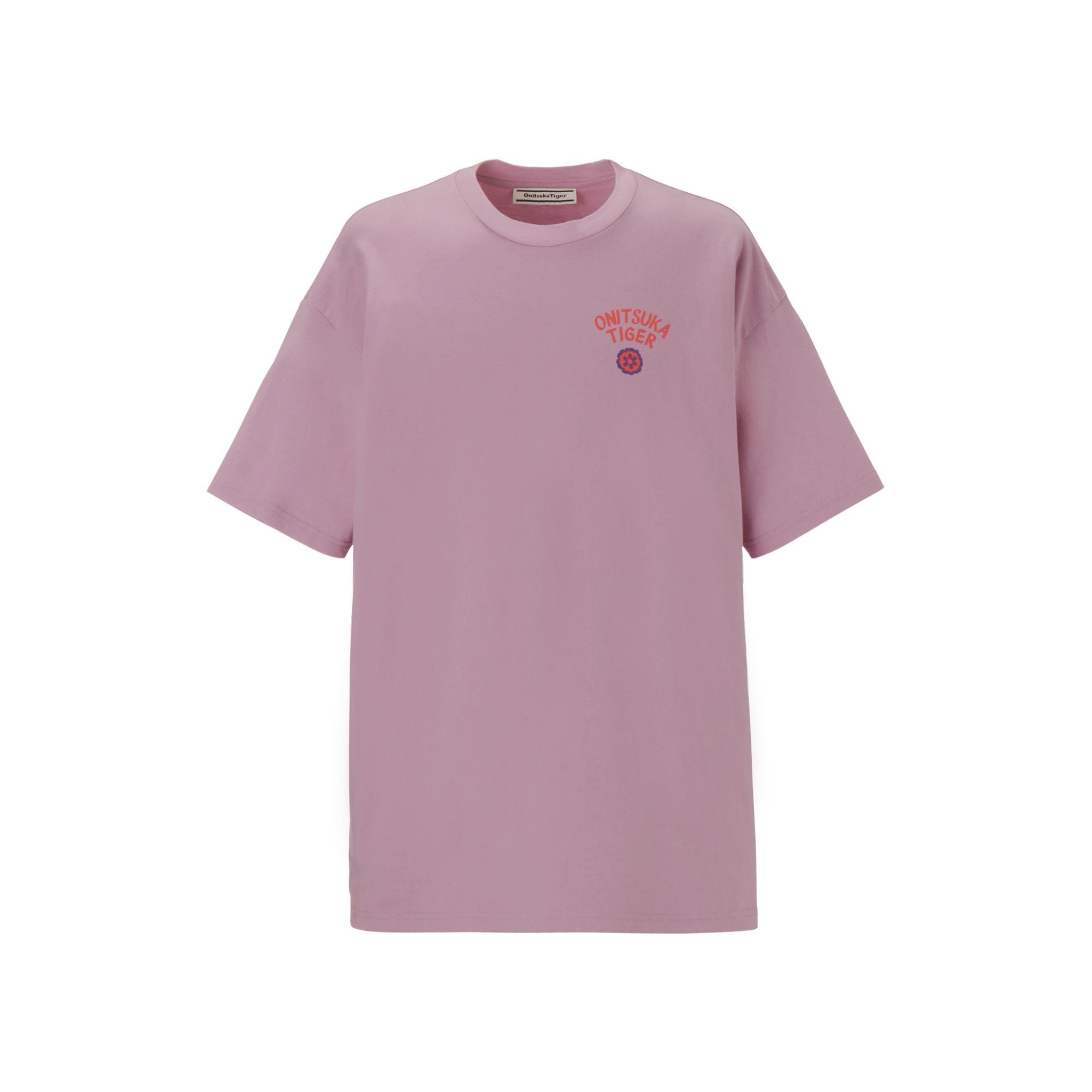 Onitsuka Tiger T Shirts Unisex Purple Crew Neck Moderate 2183B561-500 S
