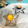 Iron Candlestick Christmas Decoration Candle Holder with Moon Star Designs Metal Tealight Candle Stand for Centerpieces