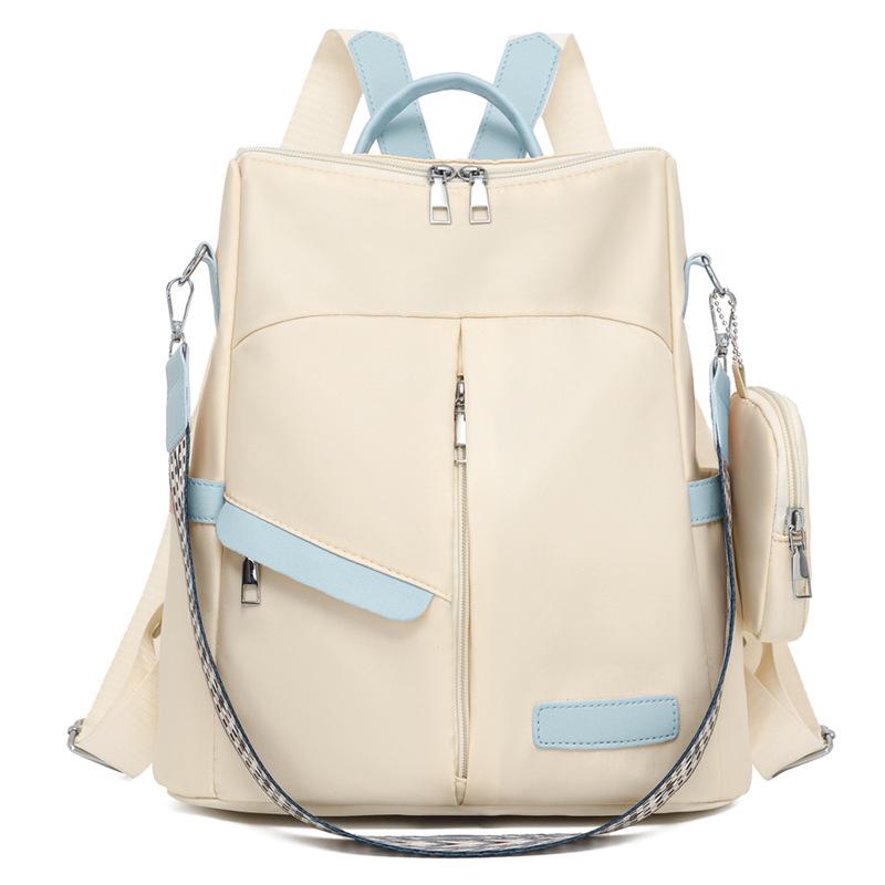 

Женский модный легкий рюкзак из Оксфорда с защитой от краж на 2025 год 32x13x24 cm синий/бежевый