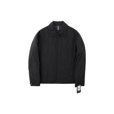 Klassische einfarbige Business Casual Polo Jacke mit gesticktem Logo für Herren Jacken Schwarz TM-159AK644
