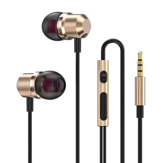 In-ear Wired Earphone Metal Magnetic Subwoofer Mic Volume Control Gaming Headset