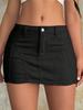 Rose Beauty A WomenY2K Street Solid Seam Detail Stretchy High Waist Denim Mini Skirt Casual Slimming Jeans Skirts