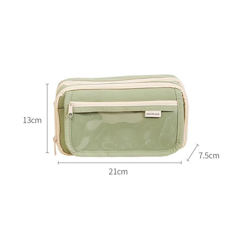 Large Capacity Pencil Bag Capybara Cartoon Stationery Holder Bag With Brooches Stickers Clips Keychains Children Pen Case