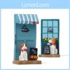 Cute Cartoon Puppy Shop Billboard Scene Model With Resin Cartoon Figurine For Gift And Decor
