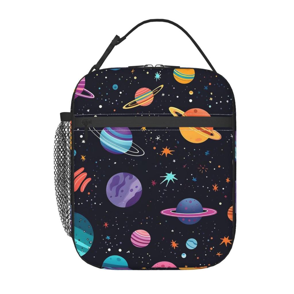 Solar System Space Planets Universe Insulated Lunch Bag for Women Kids Portable Food Boxes Thermal Lunch Box Tote