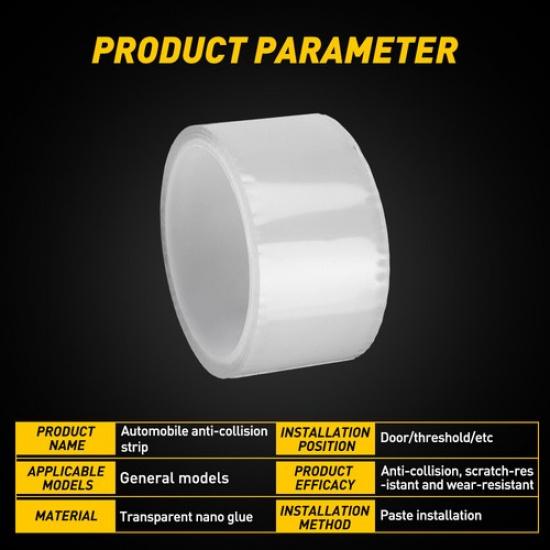 5CM Car Plate Door Sill Scuff Cover Anti Scratch Sticker Accessories Transparent