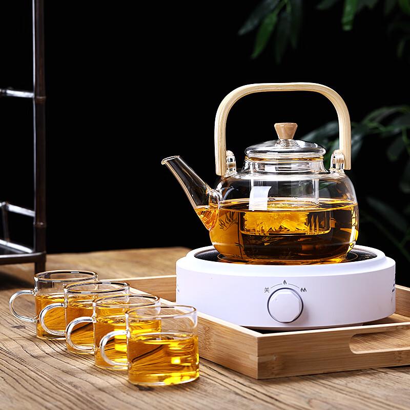 Handmade Glass Teapot with Beam Handle