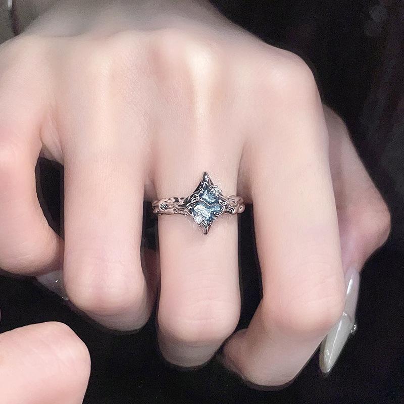 Эмалевое кольцо Starlight Sweet Cool Wind Кольцо Cool Niche Design Холодный ветер Простое открывающееся регулируемое парное кольцо Женское Adjustable opening