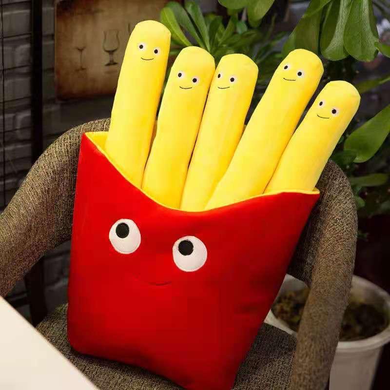 Simulated Fries, Burger, Plush Toy, Large Pizza, Snack Pillow, Creative Sofa Ornament, Birthday Gift.