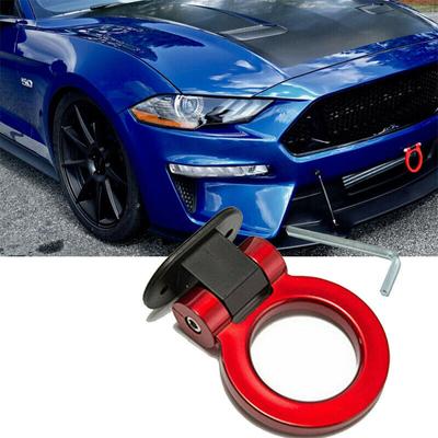 JDM Red Sport Racing Car Fake Trailer Ring Tow Hook Trim Decoration Universal