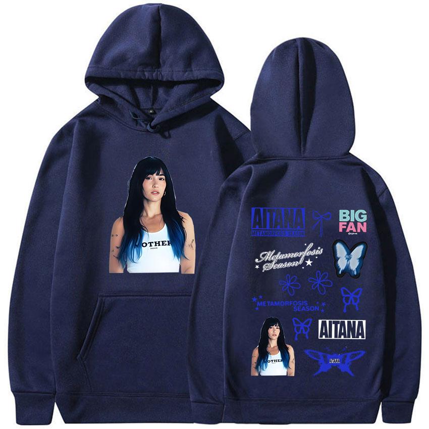Aitana Metamorfosis Temporada Tour Ropa Merchandising Sudadera con Capucha Unisex Alta Calidad Sudadera Oversize Moda Vintage Sudadera con Capucha de Forro Polar
