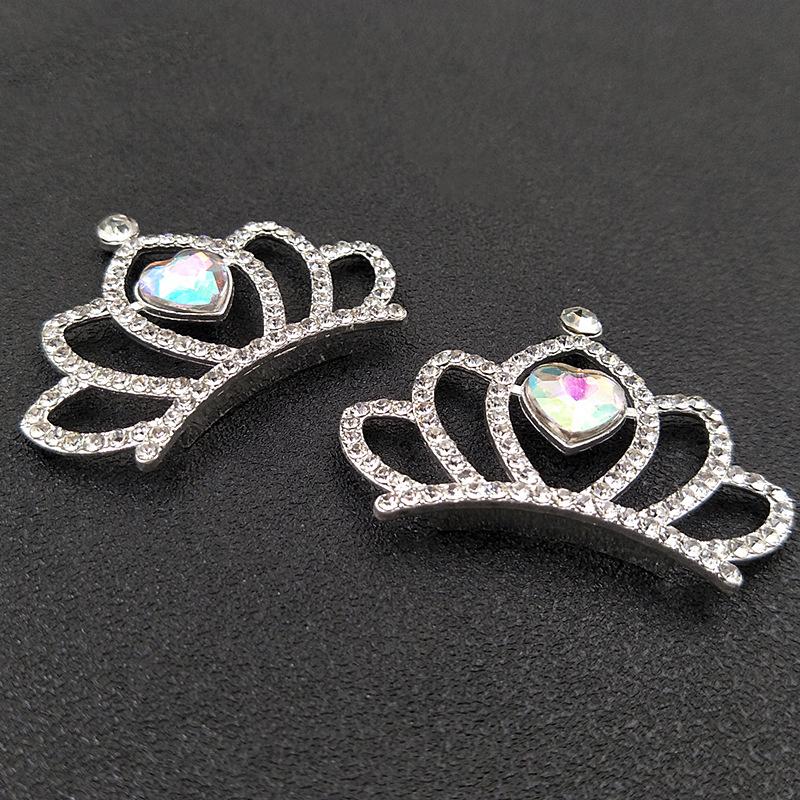 Engood 30Pcs AB Rhinestones Crown Button Sewing Trim & Embellishments Craft Buckles for DIY Hairpin Accessories Bridal Headwear