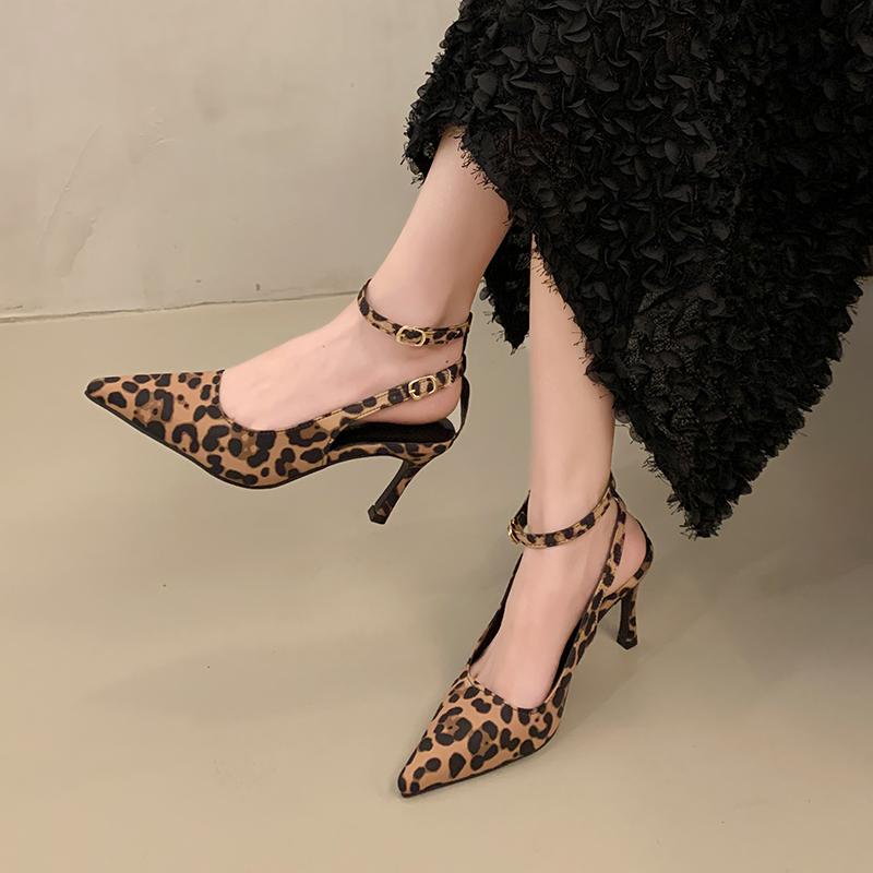 Fashion New Style Popular Spring Designer Pointed Toe Women Pumps Wedges High Heels Female Party Prom Slingback Shoes Zapatos De Mujer