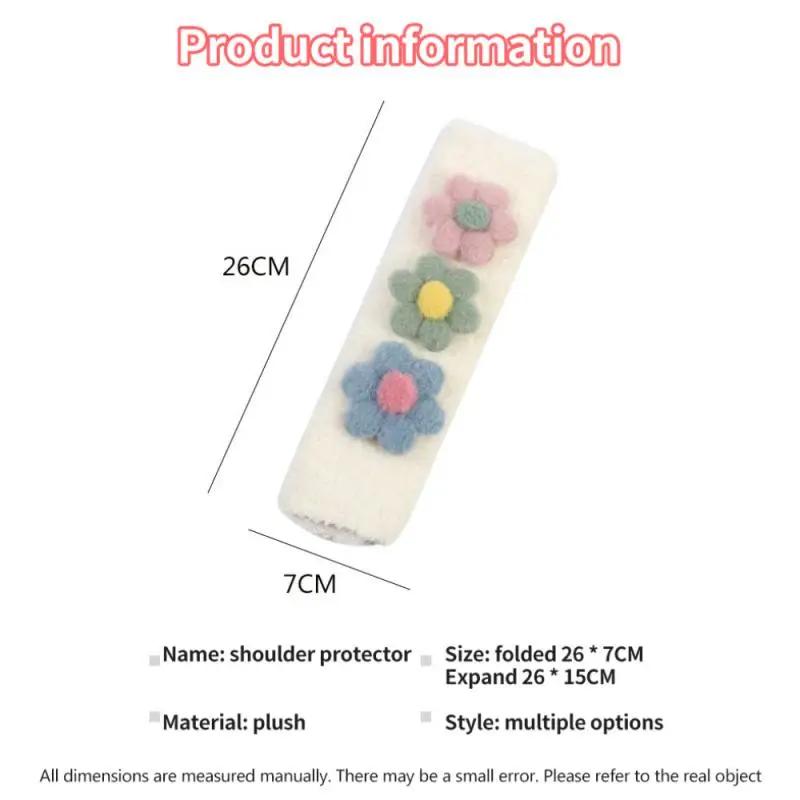 Styling Soft Plush Flowers Car Seat Belt Cover Shoulder Strap Harness Cushion Artificial Lamb Auto Seatbelt Shoulder Pad New