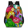Zaino Scolastico per Bambini Ragazzi Ragazze - Carino Design Mostro Cartone Animato Tessuto Oxford Leggero Spallacci Imbottiti Traspiranti Grado