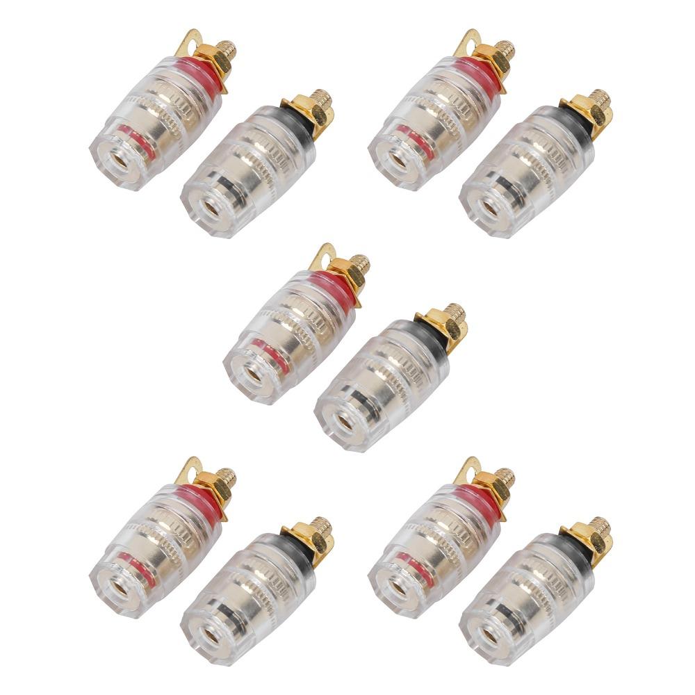 10Pcs Black and Red Terminal Binding Post M4*33mm Amplifier Terminal  Audio Equipment