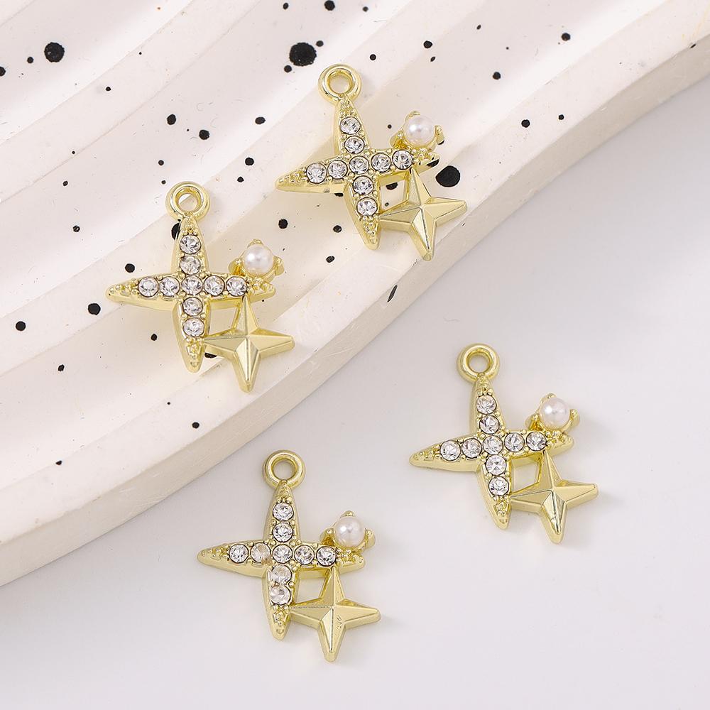 5pcs Delicate Rhinestone Star Charms Pendants for Jewelry Making DIY Necklace Earrings Bracelet Accessories Supplies