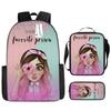 Luxury Novelty Peculiar Funny Cool Donut 3D Print 3pcs/Set Pupil School Bags Laptop Daypack Backpack Lunch Bag Pencil Case