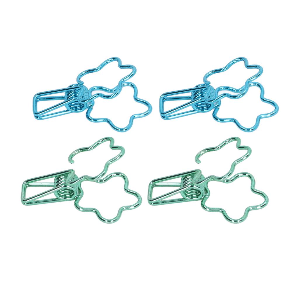 100 Pcs  Clips Hollow Cute Flower Shape Sturdy Metal Small  Clips for Office Documents A