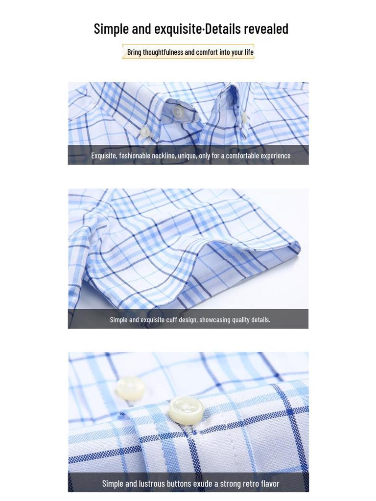 Pánská kostkovaná košile s dlouhým rukávem - Čistá bavlna, kartáčovaná, Podzimní/zimní kolekce