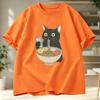Cat Eating Raunisex Funny Shirtgraphic Tee For Cat Loversvintage Topscool Casual Cat Print Tshirtsfashion Tee Tshirts Tops