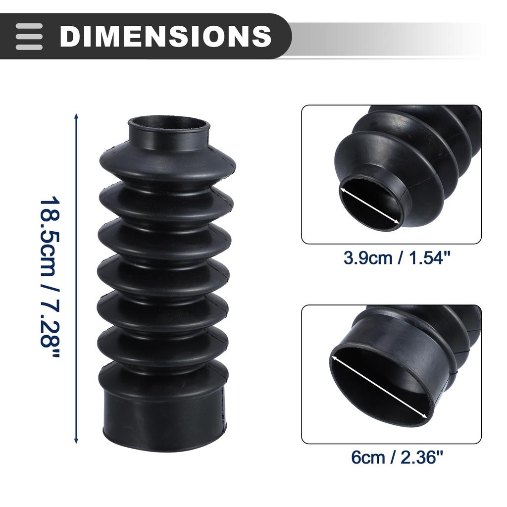 Motoforti Universal Fork Gators Motorcycle 39mm Fork Cover Shock Boots Rubber Black 1 Set