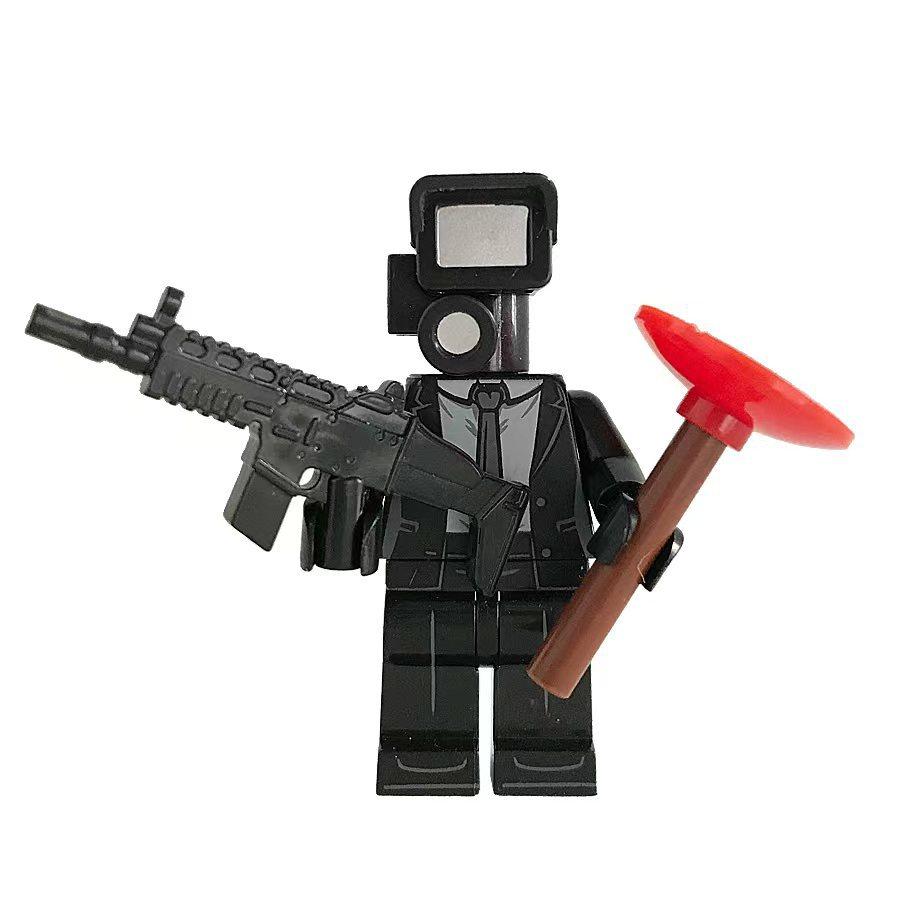 Skibidi Toilette TV-Mann Lautsprechermann Kamera-Mann Bauklötze Set, Actionfigur Modell, Kreative Bausteine, Geschenk für Jungen Kinder
