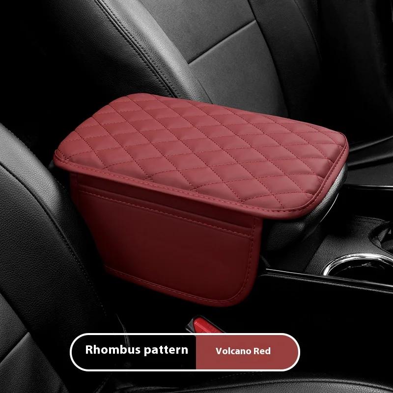 Car Interior Accessories Armrest Box Height Increase Pad Storage Bag Center Console Cover For Dodge Challenger Journey Ram красный