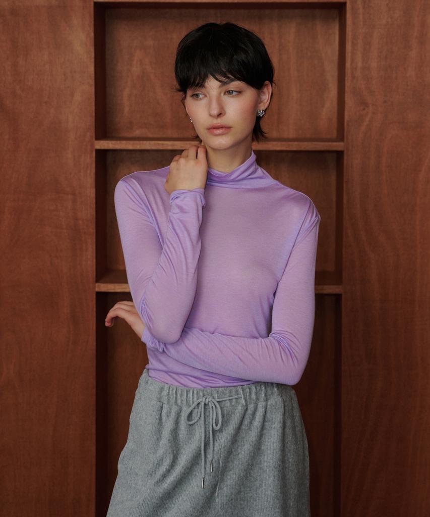 MELLY&ROSE Soft Wool Tencel Turtleneck (319950)_Purple
