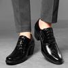 Men High Heels Wingtip Laces Black Patent Leather Derby Wedding Dress Dance Business Formal Elevator Shoes Height Increase Tuxedo Prom Blazers Shoes