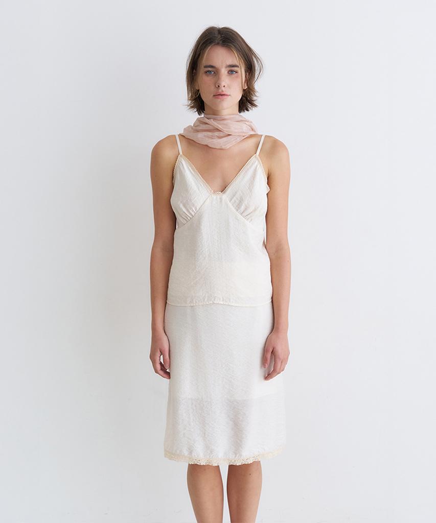 VEM.VER Lace Trim Midi Skirt_Ivory