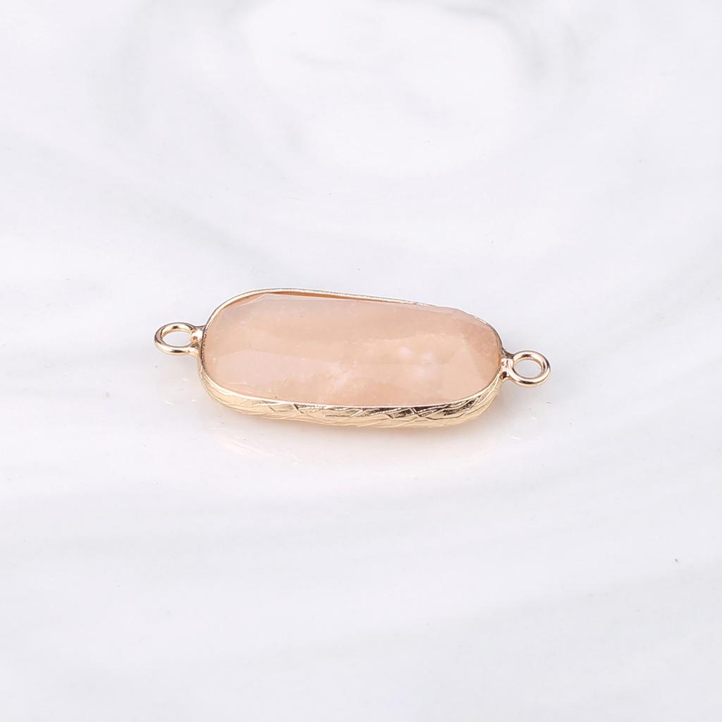 Conectores Piedra Natural cuarzo rosa/amazonita conector facetado rectangular para fabricación de joyería DIY collar pulsera accesorio