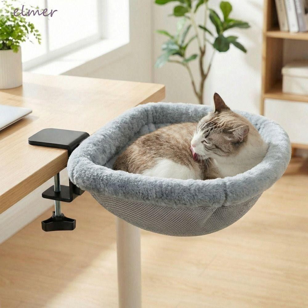 Sunken Design Cat Desk Hammock Space-Saving Cat Perch Soft Cat Table Bed Home Office Desk