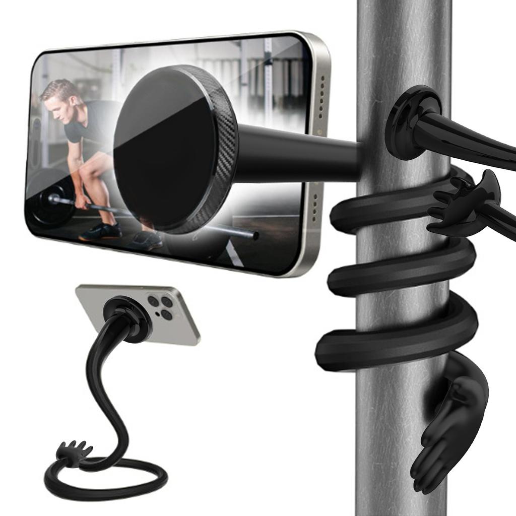 Mini Portable Tripod Stand, Flexible Gooseneck Non-Slip Silicone Desktop Phone Holder for Live Streaming, Compatible with iPhone Android