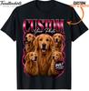 Custom Dog Cat Photo Text T-Shirt Personalized Birthday Date Pet Gift