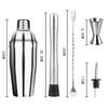 6-teiliges Cocktail-Shaker-Set aus Edelstahl mit Jigger