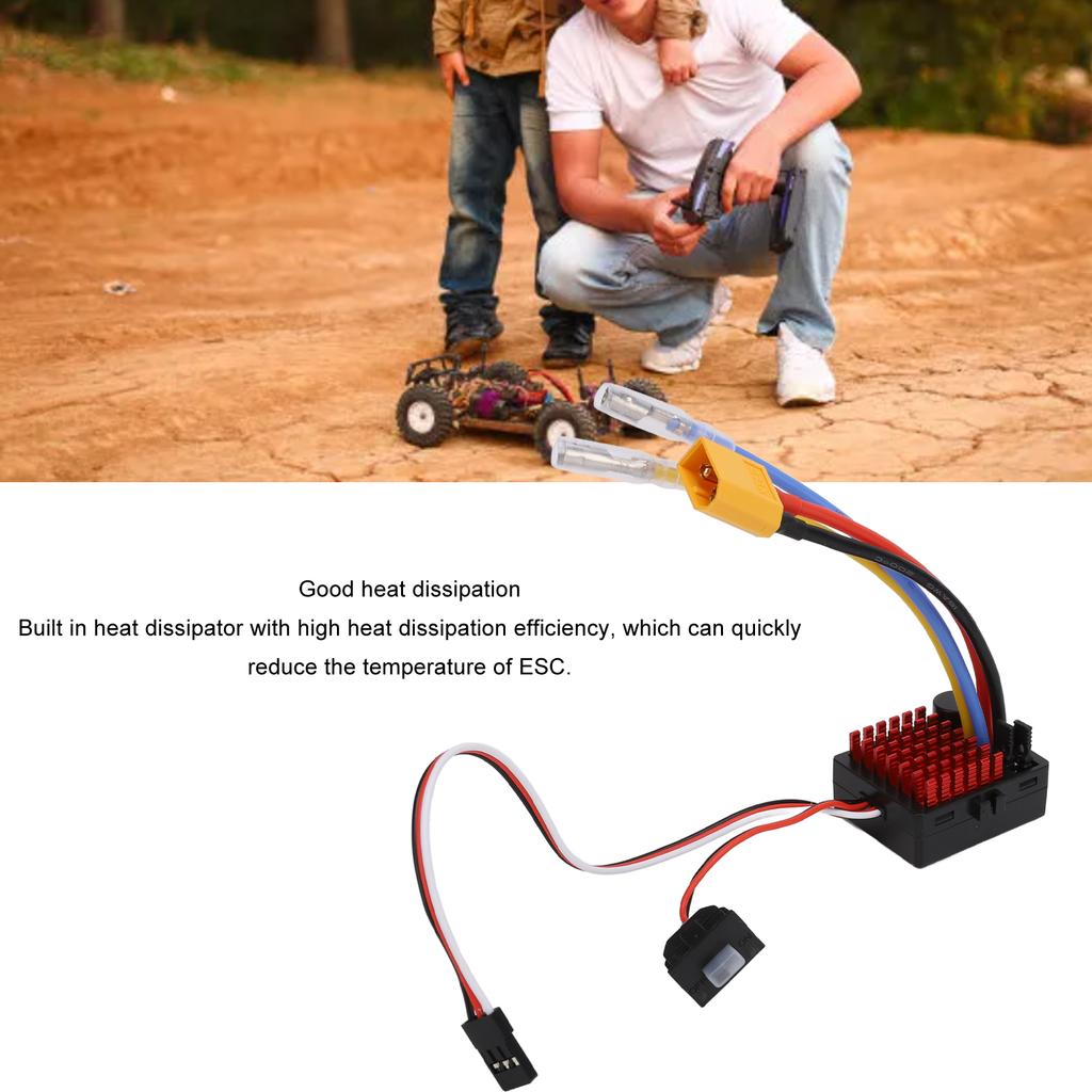 60A ESC 3 Modes Brushed Waterproof XT60 Plug Electronic Speed Controller for D90 for HSP for Redcat for Axial SCX10 for HPI 1/10 RC Car