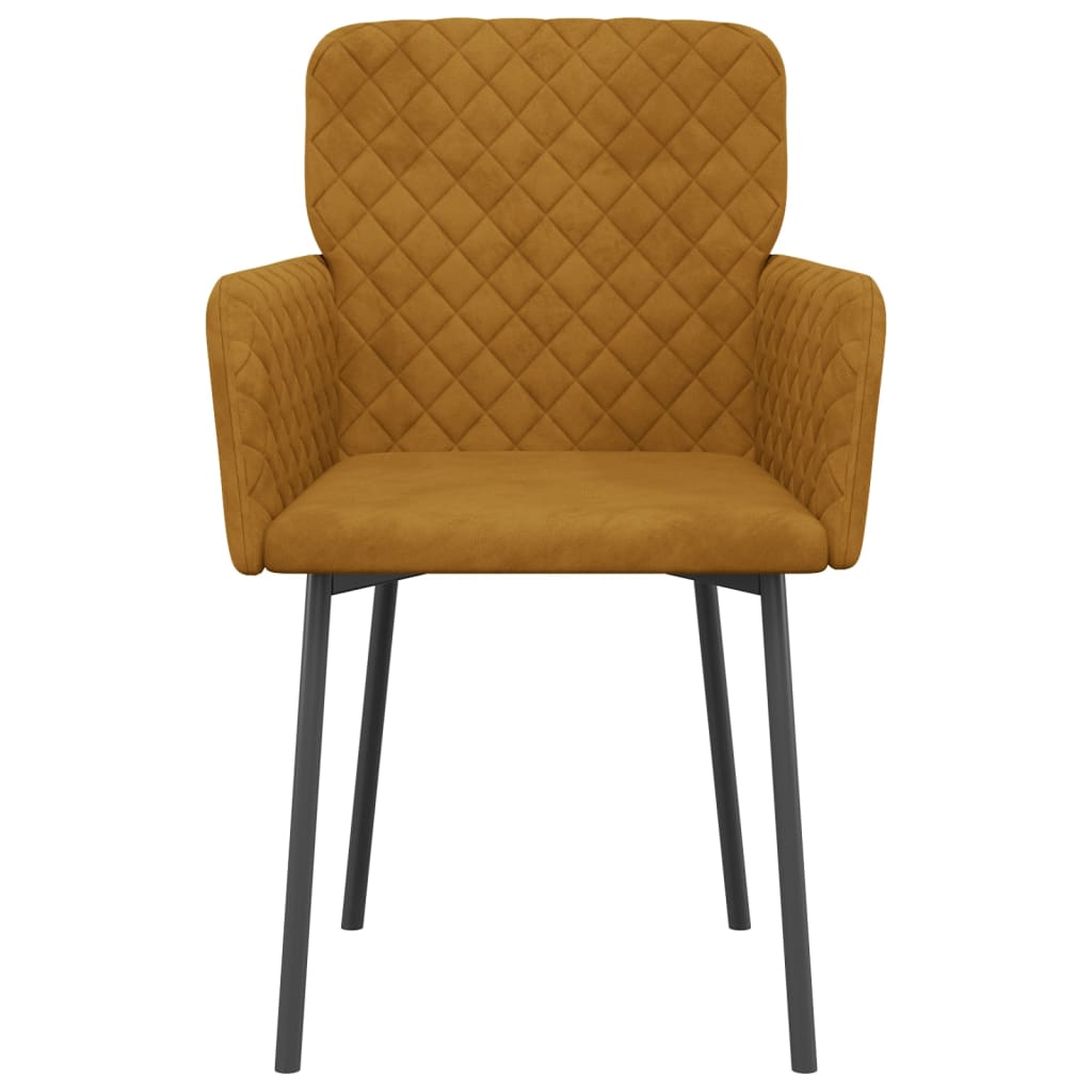 Dining Chairs 2 Pcs Brown Velvet