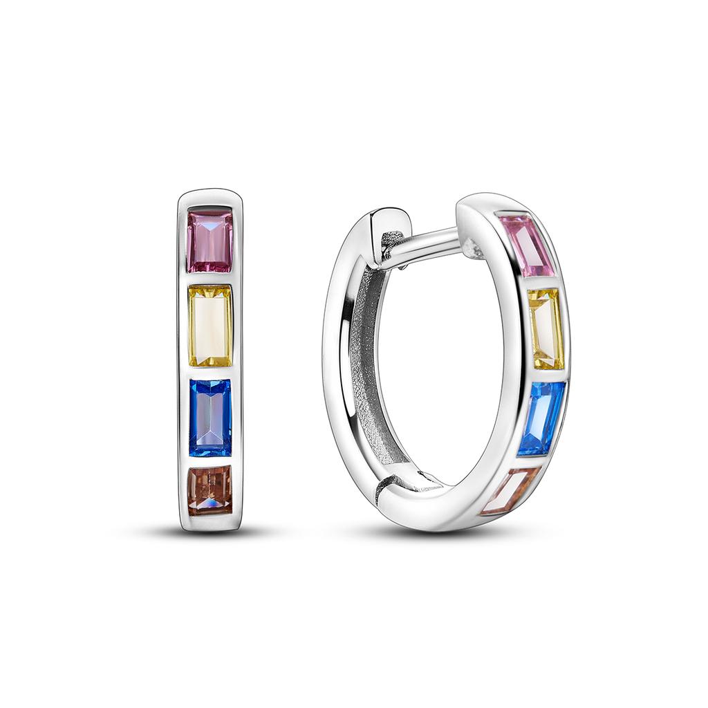 Silver Plated U Round Heart Shape CZ Zircon Earrings Hoop Earrings For Women DIY Making Jewelry Gift