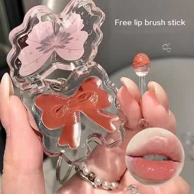 Butterfly Solid Lip Gloss Hydrating Mirror Moisturizing Lip Gloss Makeup
