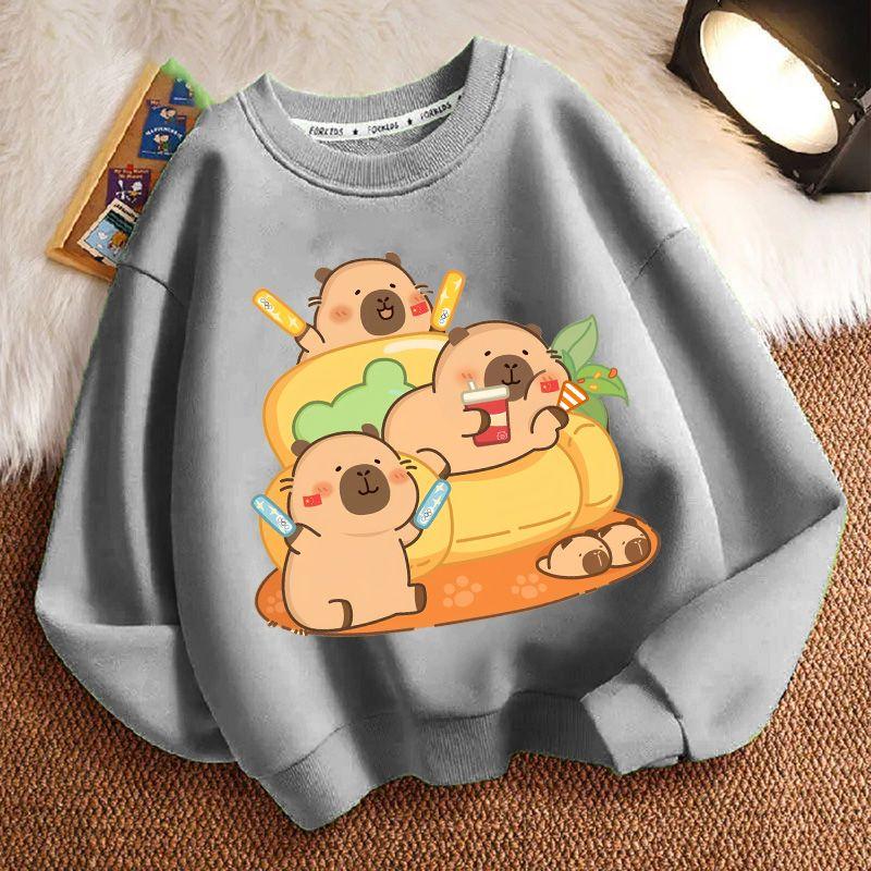 Children's Fashion Capibara Hoodies, Spring and Autumn Boys' and Girls' Casual Hoodies