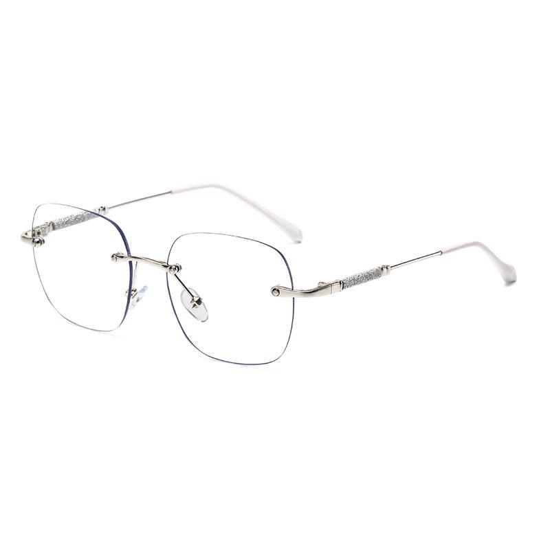 Anti-Blue Light Women's Reading Glasses, Frameless Starry Sky Design, Large Frame, Fashionable and Photosensitive.