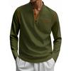 Spring and Summer Men's Long Sleeve Stand Neck Polo Polo Shirt Foreign Trade Solid Color Men's Bottom Long Sleeve