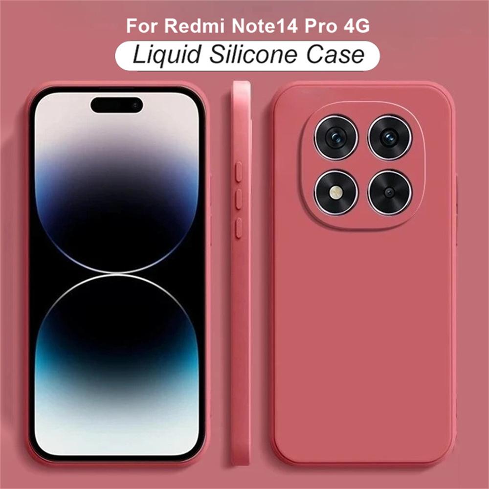 Original Soft Case for Xiaomi Redmi Note 14 Pro 4G Liquid Silicone Luxury Classic Redmi Note 14 Pro 4G Shockproof Cover Funda