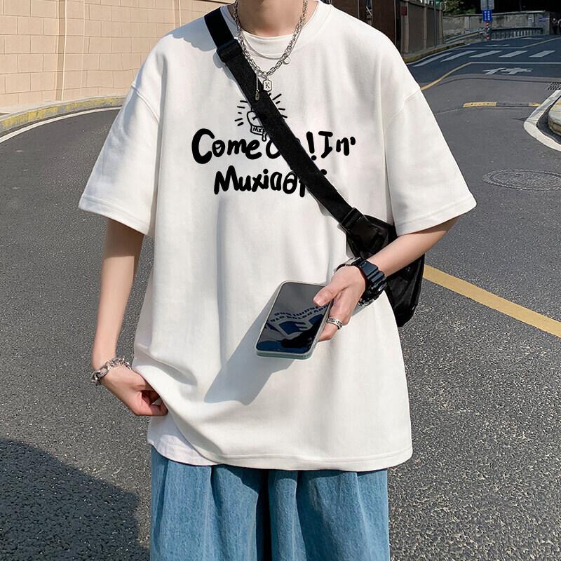 Unisexs Tshirts Cotton Black 4XL Unisexs Summer Wear Oversized T Shirt Casual Letter Print Tee Shirts Big Size Male Clothes