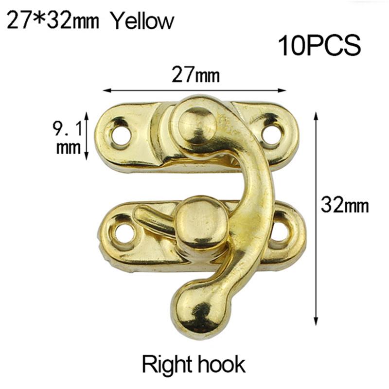10 SZT/worek Vintage Metalowe Okucia Meblowe Drewniane Pudełko Skórzana Torba Okucia Dekoracyjne Zatrzaski Zamykające Zamek Kłódka Hasp Ze Śrubami