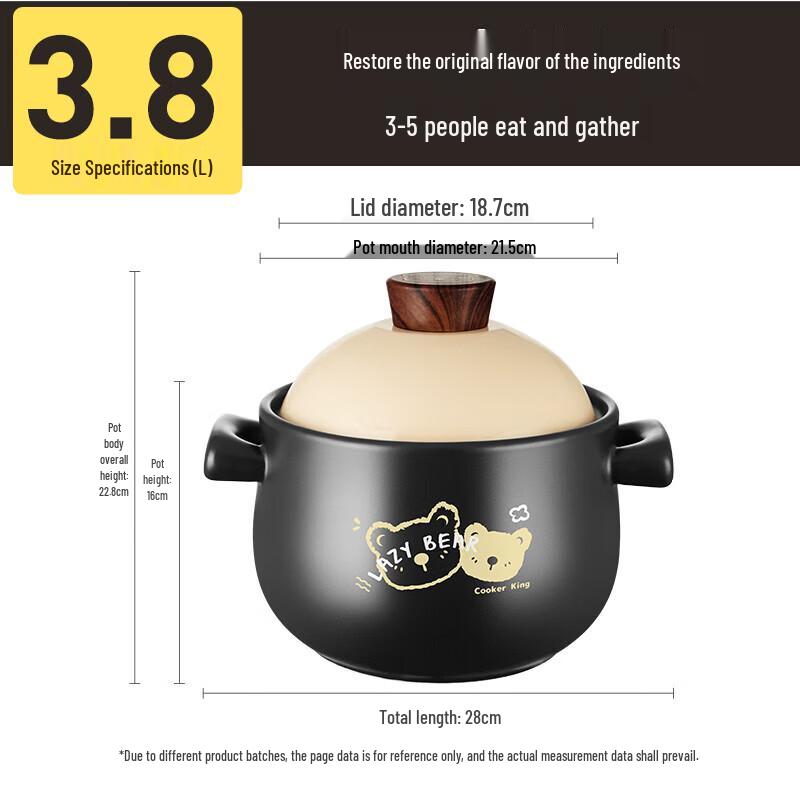 COOKER KING Lazy Bear Ceramic Casserole Pot